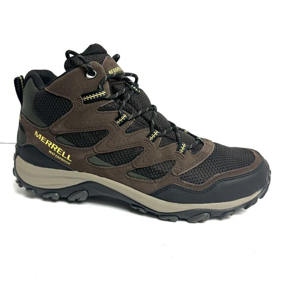 Merrell Mens West Rim Mid Waterproof Boots Espresso Size 11.5 M